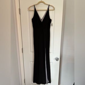 NWT Xscape formal black dress, side slit, size 6. New with tag.